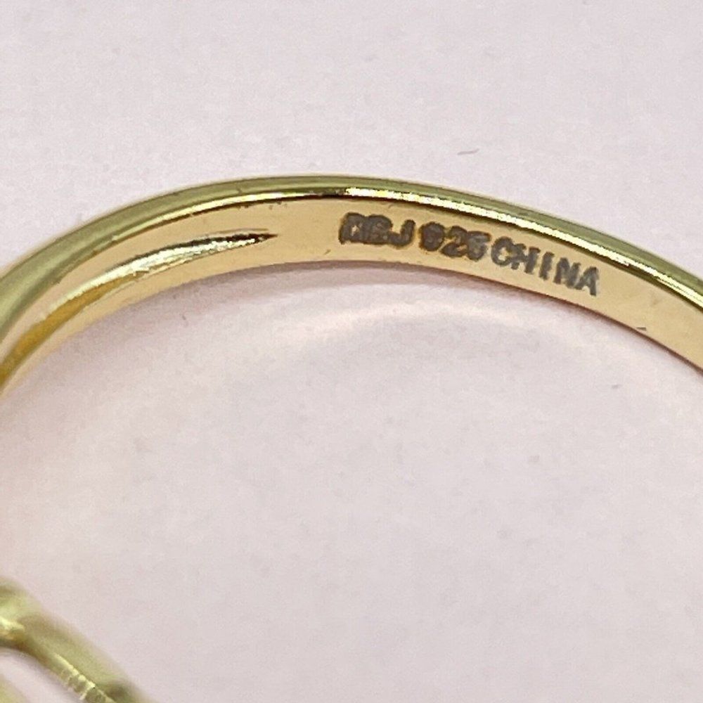 Technibond 1 ct Solitaire Ring Light Blue Topaz Gold Clad Sterling Silver Sz 7.5 - Picture 7 of 10